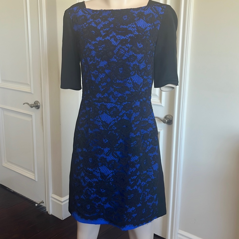Black and blue lace dress